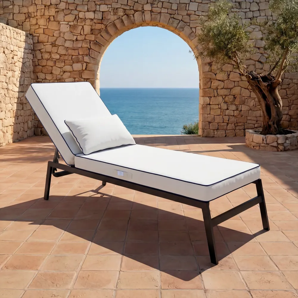 Materassino Premium Lettino 190x60 Bianco - Spessore 10cm & Poggiatesta (Sfoderabile)