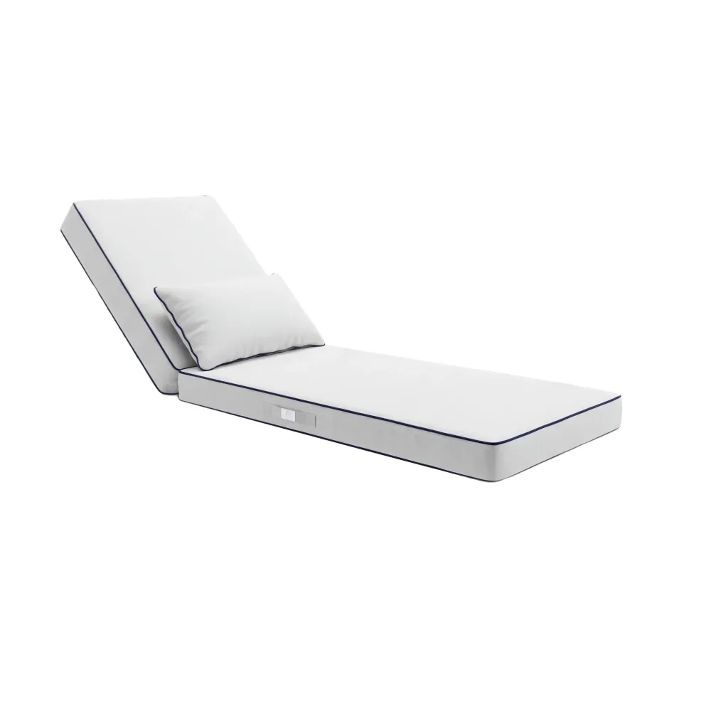 Materassino Premium Lettino 190x60 Bianco - Spessore 10cm & Poggiatesta (Sfoderabile)
