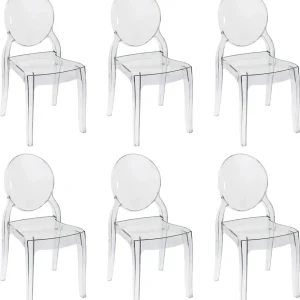 MELODIE - set di 6 sedie policarbonato trasparente Trasparente Milani Home