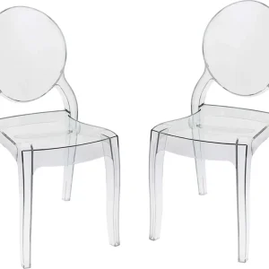 MELODIE - set di 2 sedie policarbonato trasparente Trasparente Milani Home