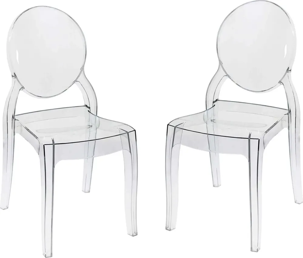 MELODIE - set di 2 sedie policarbonato trasparente Trasparente Milani Home