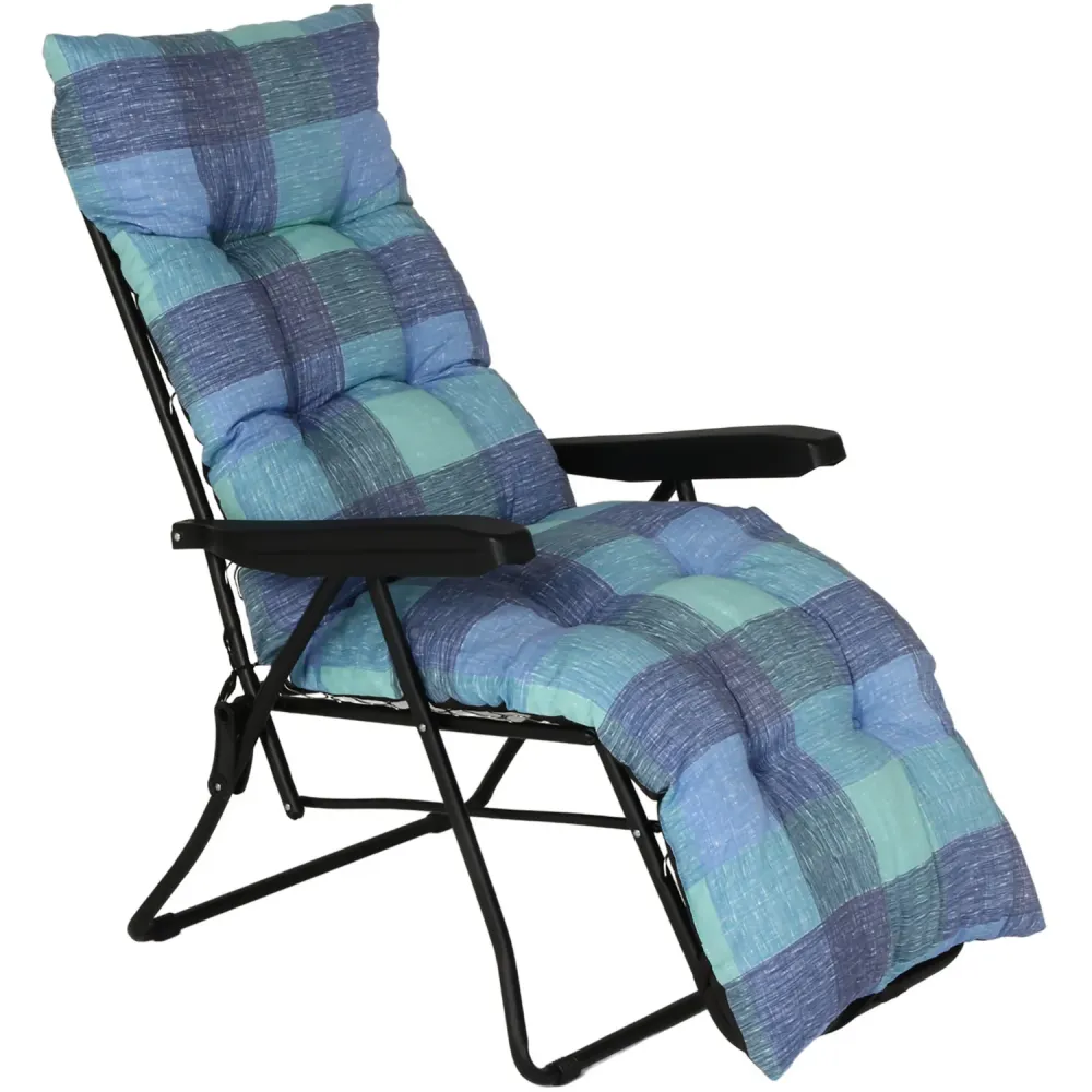 METAL FAR - Sedia sdraio Flock con braccioli imbottita reclinabile