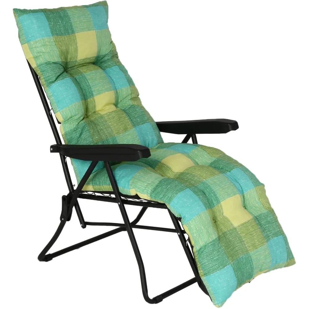 METAL FAR - Sedia sdraio Flock con braccioli imbottita reclinabile