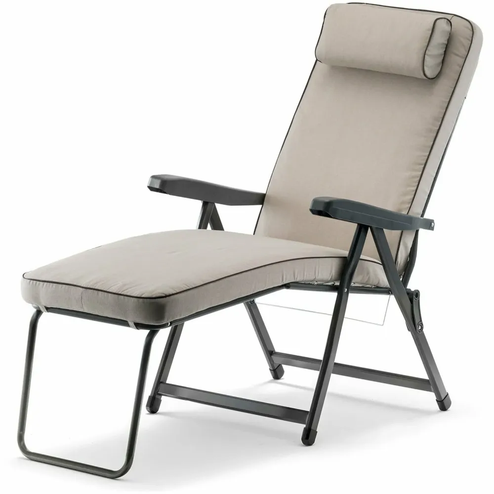 METAL FAR - Sedia Sdraio Reclinabile Paradiso con Poggiatesta - 175x60x63 cm