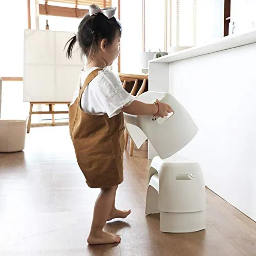 MFLASMF Poggiapiedi Ottomana Sgabello plastica Sgabello per Bambini Sgabello con Gradino Sgabelli per Scarpe Piccoli poggi...