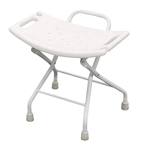 MFLASMF Poggiapiedi Ottomano Sedile Doccia Sgabello Pieghevole Sedile da Bagno Panca Bagno per Anziani con Foro di Scarico...