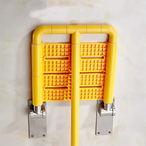 MGMDIAN Bagno Pieghevole Sedile Doccia Bagno Sgabello Parete Bagno allargamento Accessori da Bagno (Color : Yellow)