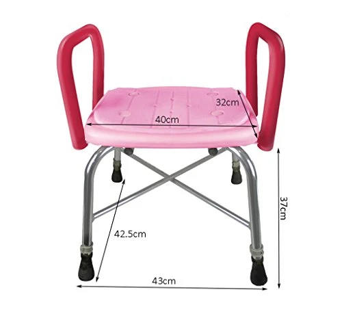 MGMDIAN Bambini Anziani con braccioli da Bagno Sgabello da Bagno Lega di Alluminio Antiscivolo Accessori da Bagno