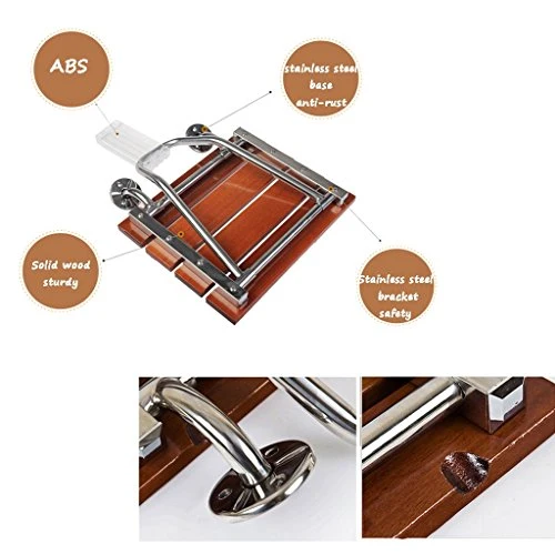 MGMDIAN Sedia Legno massello Pieghevole Sedia Muro Sedia Bagno Bagno Vecchio Uomo Doccia Sgabello Accessori da Bagno