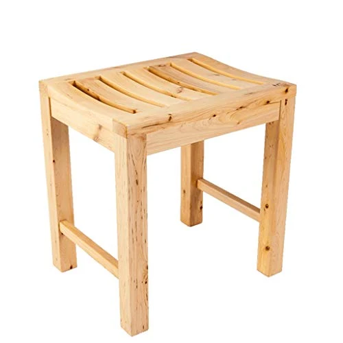 MGMDIAN Sgabello da Bagno Sgabello Legno massello di Cedro Panca di Legno Sgabello Lavare Sgabello Quadrato Sgabello da Ba...