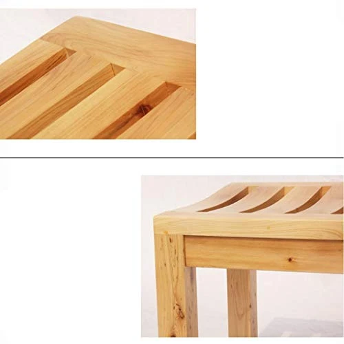 MGMDIAN Sgabello da Bagno Sgabello Legno massello di Cedro Panca di Legno Sgabello Lavare Sgabello Quadrato Sgabello da Ba...