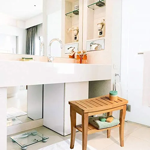 MGMDIAN Sgabello per Il Bagno - Sgabello per Il Bagno Sgabello per Il ripostiglio con Sgabello Impermeabile Legno massello...
