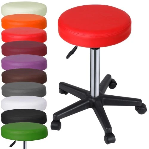 Sgabello Girevole con Ruote - Altezza Regolabile (45-60 cm), Seduta Imbottita Ecopelle, Colore e Set Scelta - Sgabello da...