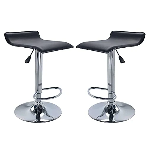 milani home Set di 2 Sgabelli da Bar Albergo Hotel Sedia Cucina con Poggiapiedi Altezza Regolabile Girevole Stile Moderno...