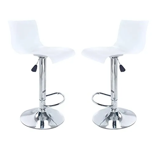 milani home Set di 2 Sgabelli da Bar Albergo Hotel Sedia Cucina con Poggiapiedi Altezza Regolabile Girevole Stile Moderno...