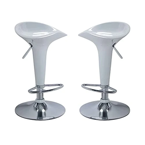 milani home Set di 2 Sgabelli da Bar Albergo Hotel Sedia Cucina con Poggiapiedi Altezza Regolabile Girevole Stile Moderno...