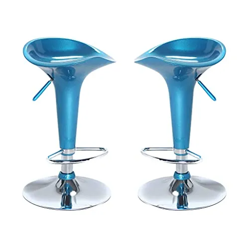 milani home Set di 2 Sgabelli da Bar Albergo Hotel Sedia Cucina con Poggiapiedi Altezza Regolabile Girevole Stile Moderno...