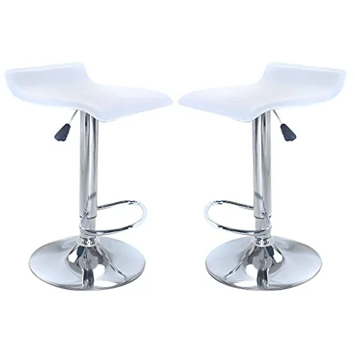 milani home Set di 2 Sgabelli da Bar Albergo Hotel Sedia Cucina con Poggiapiedi Altezza Regolabile Girevole Stile Moderno...