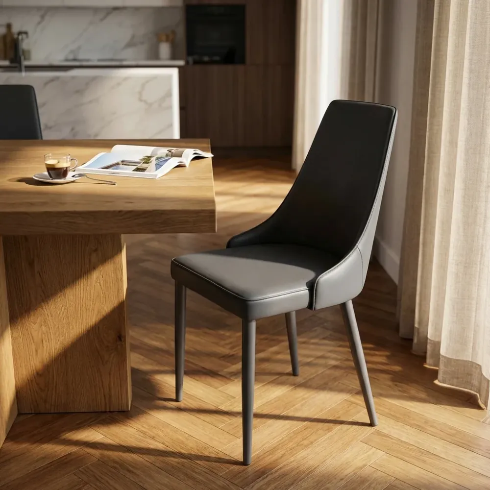 MILE - sedia moderna ecopelle Grigio chiaro