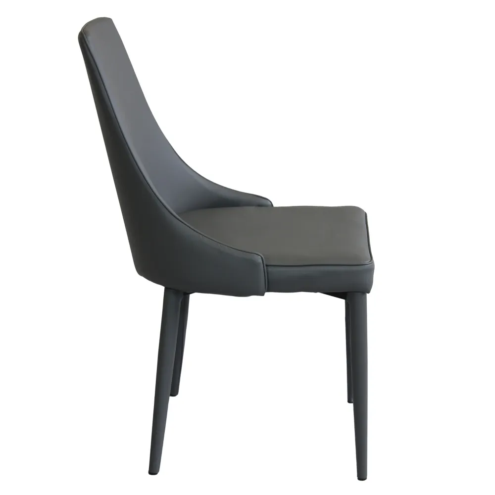 MILE - sedia moderna ecopelle Grigio scuro