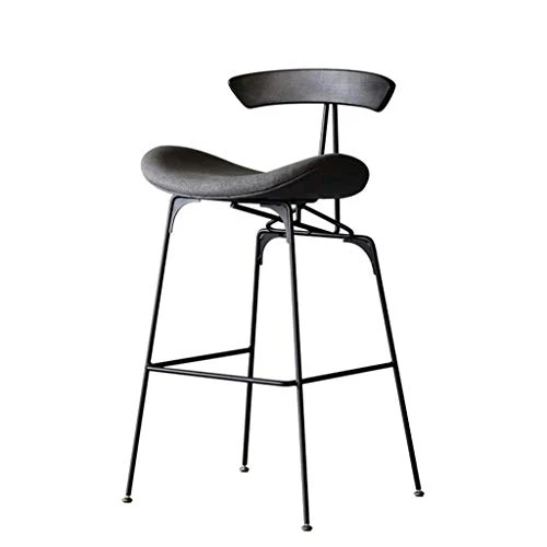 Miwaimao - Sedia da bar ferro, stile moderno e minimalista, con schienale alto, comoda (colore, verde PU, dimensioni: 75 c...
