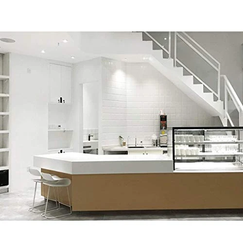 Miwaimao - Sgabello alto acciaio INOX per casa, semplice e creativo, confortevole (colore: rosso, dimensioni: 76 cm), bian...