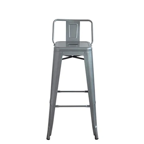 Miwaimao - Sgabello da bar stabile ferro, per sedia da bar, comodo (colore: rosso, dimensioni: 66 cm), grigio, 61 cm