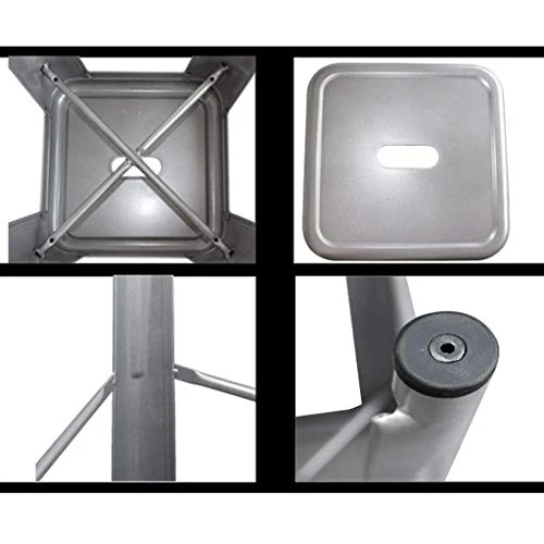 Miwaimao - Sgabello da bar stabile ferro, per sedia da bar, comodo (colore: rosso, dimensioni: 66 cm), grigio, 61 cm