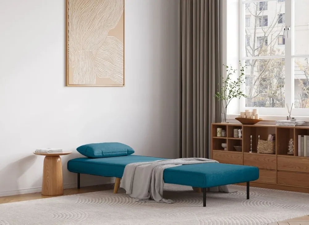 Poltrona trasformabile tessuto blu TONKA MLM