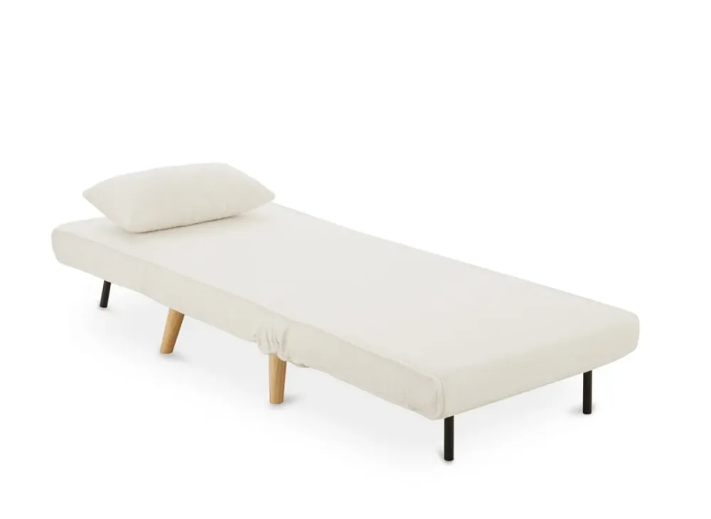 Poltrona trasformabile tessuto effetto montone bianco ecrù TONKA MLM