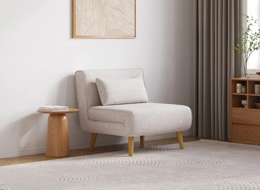 Poltroncina trasformabile tessuto beige TONKA MLM
