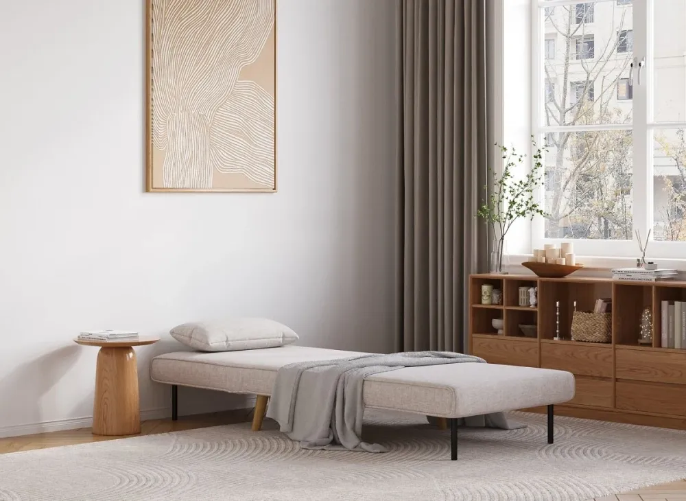Poltroncina trasformabile tessuto beige TONKA MLM