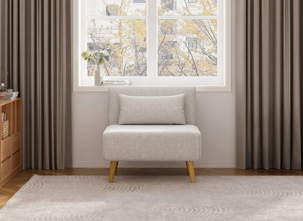 Poltroncina trasformabile tessuto beige TONKA MLM