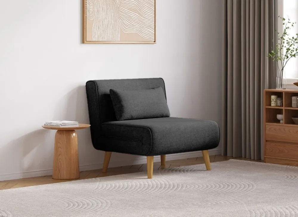 Poltroncina trasformabile tessuto grigio antracite TONKA MLM