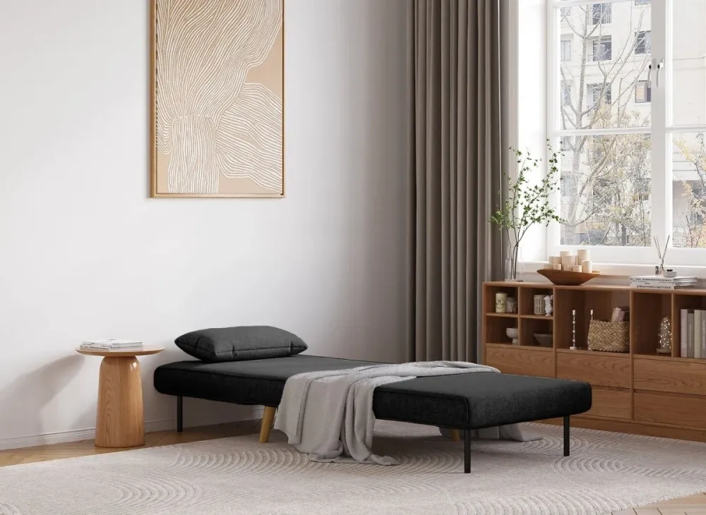 Poltroncina trasformabile tessuto grigio antracite TONKA MLM