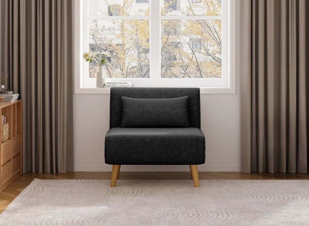 Poltroncina trasformabile tessuto grigio antracite TONKA MLM