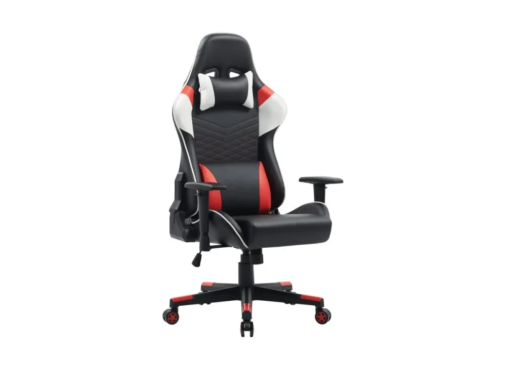 Sedia da ufficio da gaming similpelle nera, bianca e rossa KIRA MLM