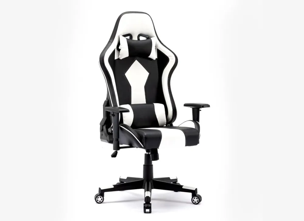 Sedia da ufficio da gaming similpelle nera e bianca SOUL MLM