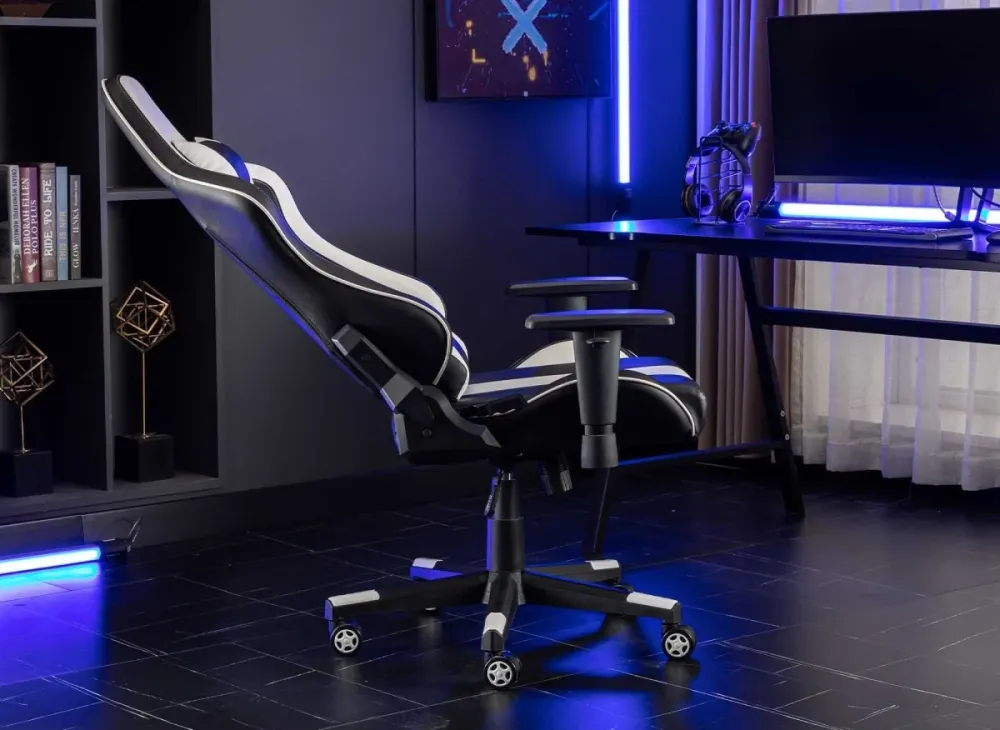 Sedia da ufficio da gaming similpelle nera e bianca SOUL MLM