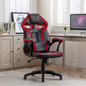 Sedia da ufficio da gaming ZONA similpelle nera e rossa MLM
