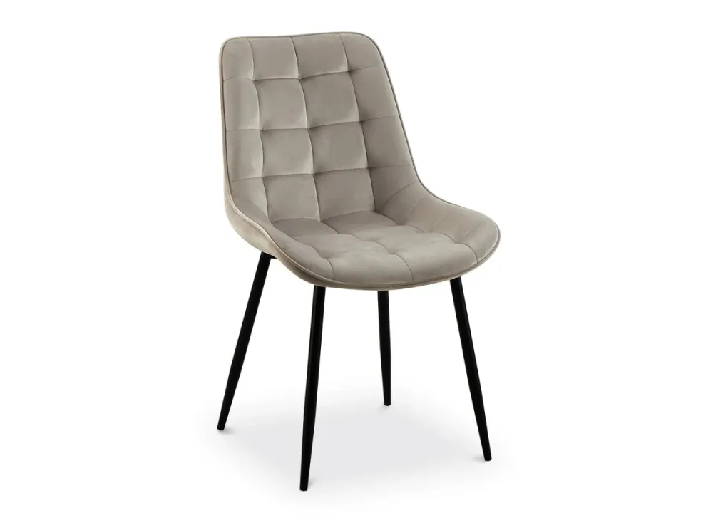 Set di 4 sedie imbottite velluto beige SOREN MLM