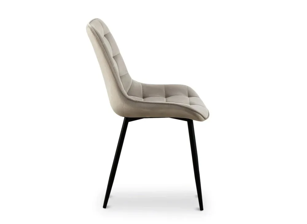 Set di 4 sedie imbottite velluto beige SOREN MLM