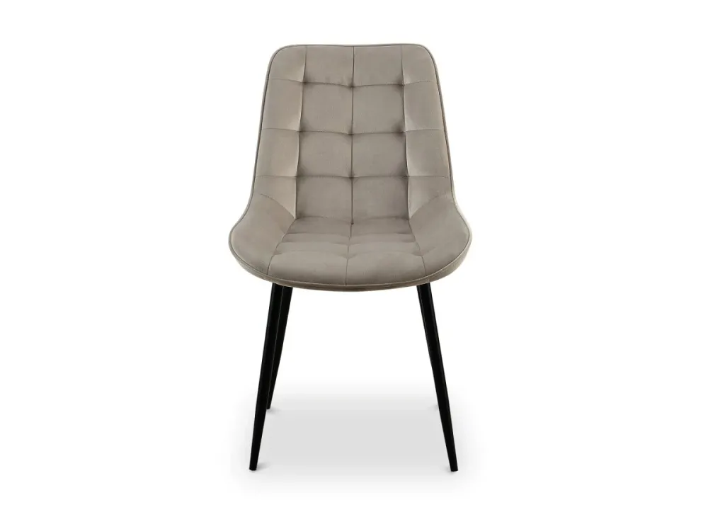 Set di 4 sedie imbottite velluto beige SOREN MLM