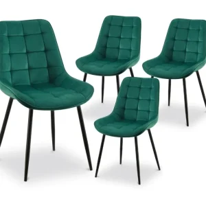 Set di 4 sedie imbottite velluto verde SOREN MLM