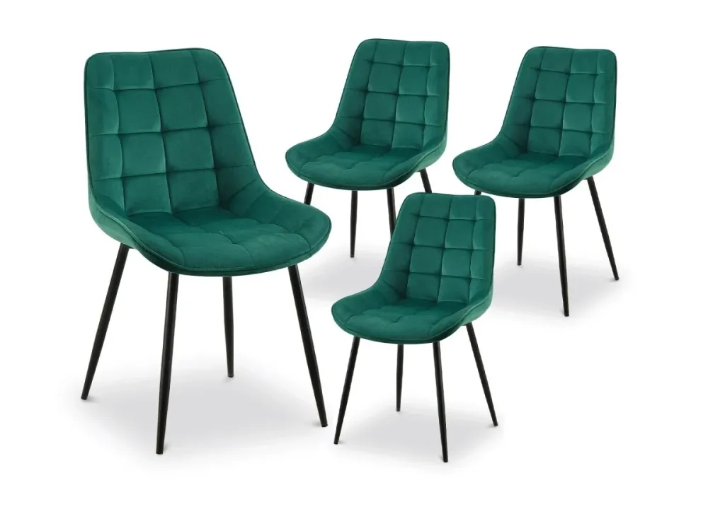 Set di 4 sedie imbottite velluto verde SOREN MLM