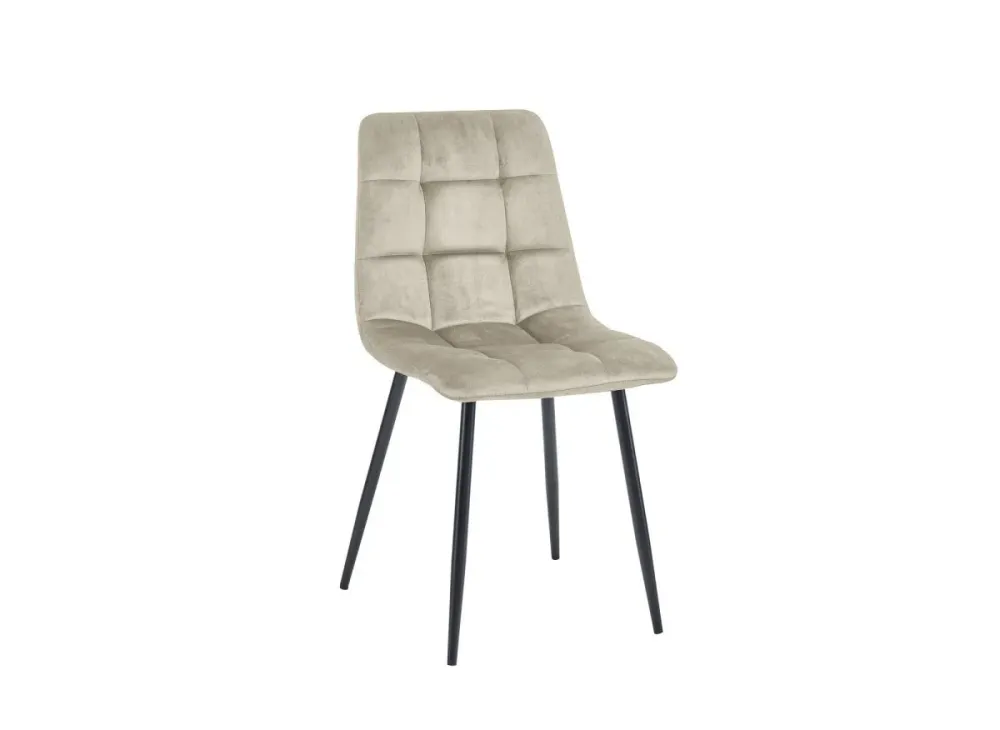 Set di 4 sedie JEREMI imbottite velluto beige MLM
