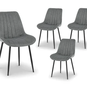 Set di 4 sedie tessuto grigio LOREVA MLM