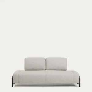 Modulo 2 posti Compo graubeige con telaio metallo nero 200 cm FSC Mix Credit