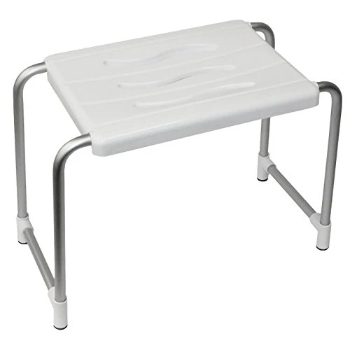 MSV 140697, Sgabello plastica e alluminio, 36 x 26 x 33 cm, Bianco (weiß)