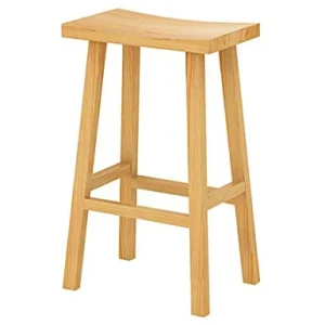 MYAOU Sgabelli da Bar Legno massello Seduta Quadrata Sedie da Pranzo da Cucina con Gambe Legno e poggiapiedi Sgabello da b...